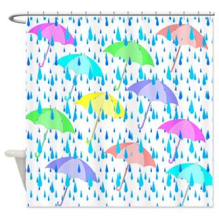  Umbrellas In The Rain Shower Curtain  Use code FREECART at Checkout