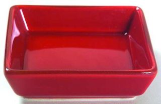 Pottery Barn Asian Square Paprika (Red) Soy Sauce Dish, Fine China Dinnerware  