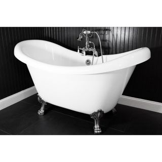 Spa Collection 73 inch Double slipper Clawfoot Tub And Faucet Pack