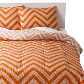 Room Essentials Dot Chevron Comforter Set   Deep Orange (Twin XL)