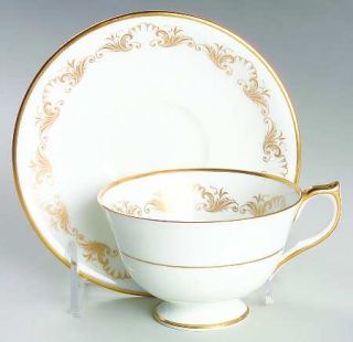 John Aynsley Louis Xv (Smooth) Footed Cup & Saucer Set, Fine China Dinnerware  