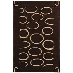 Handmade Soho Eclipse Brown/ Ivory N. Z. Wool Rug (76 X 96) (BrownPattern GeometricMeasures 0.625 inch thickTip We recommend the use of a non skid pad to keep the rug in place on smooth surfaces.All rug sizes are approximate. Due to the difference of mo