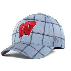 Wisconsin Badgers Top of the World NCAA Fuse Plaid One Fit Cap
