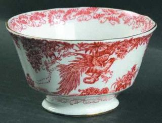 Royal Crown Derby Red Aves (Older, Discontinued 1997) Open Sugar Bowl, Fine Chin