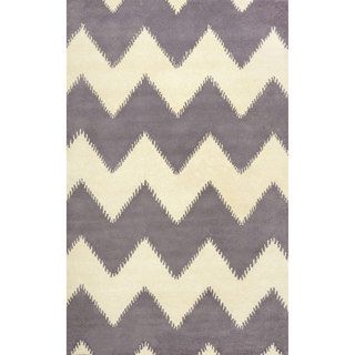 Nuloom Hand tufted Chevron Wool Grey Rug (7 6 X 9 6)