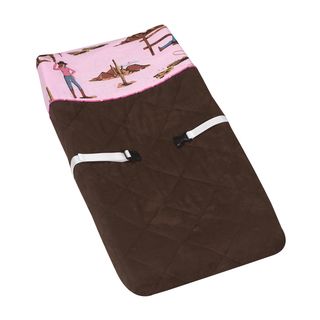 Sweet Jojo Designs Western Horse Cowgirl Baby Changing Pad Cover (100 percent cotton and microsuede fabricsColor/Pattern Pink and brown/cowgirlGender Girl)