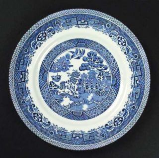 Myott Staffordshire Old Willow Blue Dinner Plate, Fine China Dinnerware   Smooth