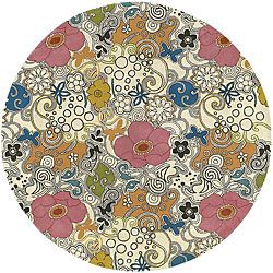 Hand tufted Contemporary Multi Colored Floral Genesis Collection New Zealand Wool Rug (79 Round)