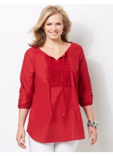 Catherines Plus Size Bedford Peasant   Womens Size 0X, Metal Red