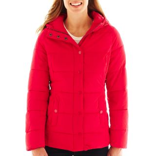 St. Johns Bay Puffer Jacket, Red, Womens