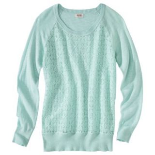Mossimo Supply Co. Juniors Lace Front Sweater   Soft Aqua XXL(19)