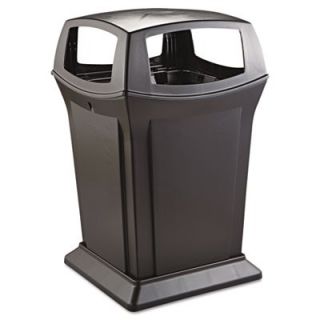 Rubbermaid Black Ranger Four Door Trash Receptacle, 45