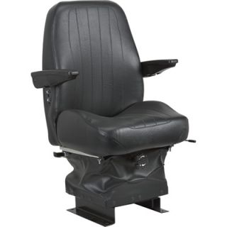 Wise Suspension Seat with Armrests   Black, Model# XWM1161