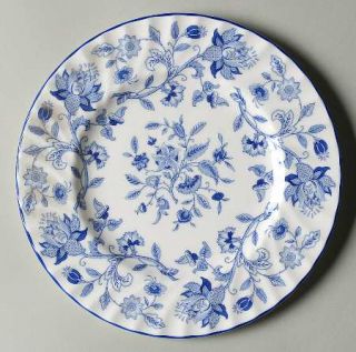 Minton Hardwick Salad Plate, Fine China Dinnerware   Blue Flowers & Leaves On Wh