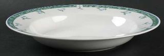 Citation Coventry Blue Large Rim Soup Bowl, Fine China Dinnerware   Green Marble