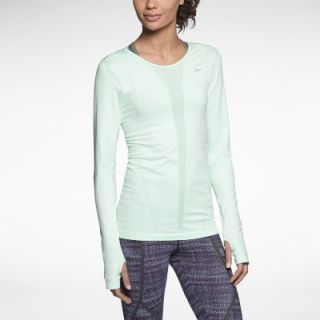 Nike Dri FIT Knit Long Sleeve Womens Running Shirt   Green Glow