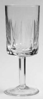 Unknown Crystal Unk5946 Wine Glass   Cut Vertical,Thumprint&Fan,Multisided