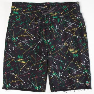 Splatter Mens Sweat Shorts Black In Sizes Large, X Large, Small, Medium