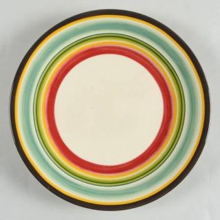 Bobby Flay China Santa Fe Salad Plate, Fine China Dinnerware   Multicolor Bands,