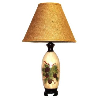 Hand painted Pinecone And Needles Table Lamp