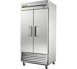 True 40 Reach in Freezer   2 Solid Doors, All Stainless