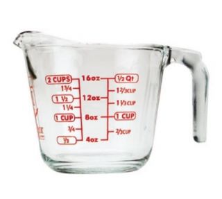 Anchor 16 oz Open Handled Measuring Cup w/ Red Lettering
