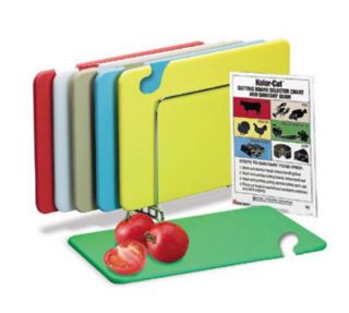 San Jamar KolorCut Cutting Board Combo Kit, 6 Boards & 1 Wall Chart, NSF