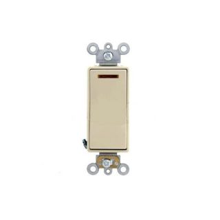 Leviton 56312I Light Switch, Decora Plus Illuminated Switch, Commercial Grade, 20A, SinglePole Ivory