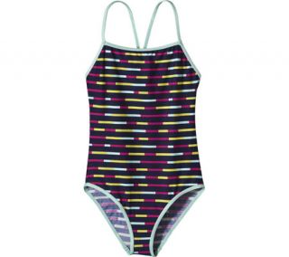Girls Patagonia T Back One Piece 66263   Pop Stripe/Classic Navy Bathing Suits