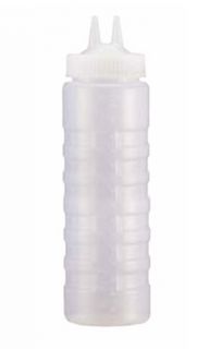 Vollrath 24 oz Twin Tip Squeeze Bottle   Wide Mouth, Clear