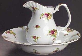 Royal Albert Old Country Roses 80 Oz Pitcher and Bowl Set, Fine China Dinnerware