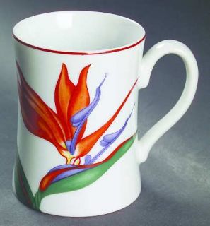 Fitz & Floyd Bird Of Paradise (White Background) Mug, Fine China Dinnerware   Or