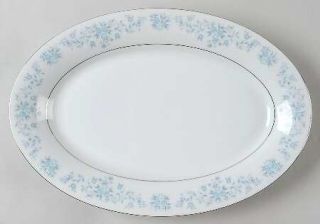 China Pearl Helen 14 Oval Serving Platter, Fine China Dinnerware   Platinum Tri