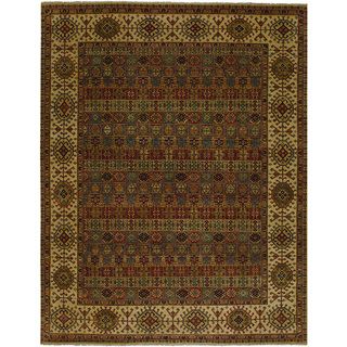 Jangali Arabesque Tile/ Multi cream Area Rug (39 X 59) (MultiSecondary colors Brushed Gold, Camel, Cocoa, Cream, Rust, Sage and SapphirePattern FloralTip We recommend the use of a non skid pad to keep the rug in place on smooth surfaces.All rug sizes a
