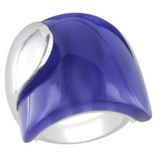 Silver 35ct Synthetic Blue Cat Eye Ring