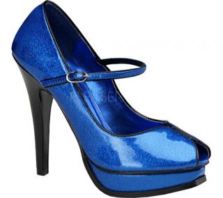 Womens Pin Up Pleasure 02G   Blue Pearlized Glitter Patent Leather High Heels