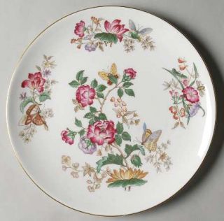 Wedgwood Charnwood (Bone) Cake Plate, Fine China Dinnerware   Bone,Floral,Butter