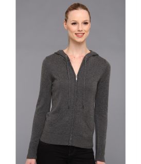 Calvin Klein Zip Front Wool Blend Hoodie Womens Sweatshirt (Gray)