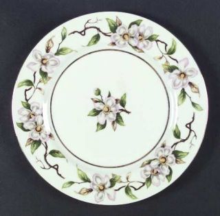 Kent (Japan) Del Mar Dinner Plate, Fine China Dinnerware   Pink,White Blossoms,S