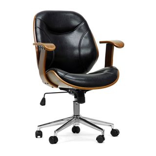 Baxton Studio Rathburn Walnut And Black Modern Office Chair