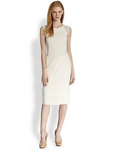 PAULE KA Cady Stretch Dress   Ecru