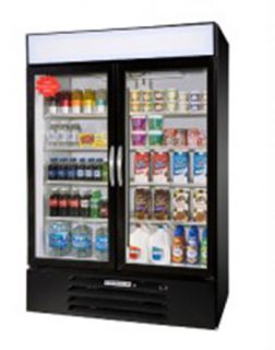 Beverage Air Refrigerated Merchandiser w/ 2 Triple Pane Glass Door, Electronic Control, Black, 45 cu ft