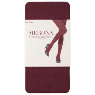 Merona Womens Premium Control Top Opaque Tights   Dark Red S/M