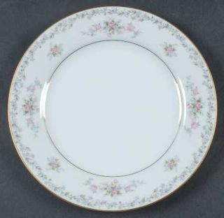 Noritake Barton Salad Plate, Fine China Dinnerware   Blue Flower Laurel, Pastel