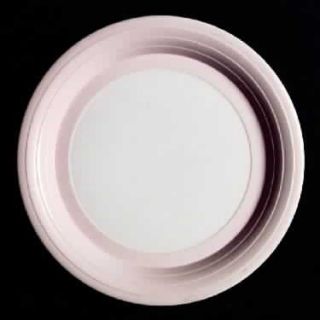 Hornsea Swan Lake Pink Salad Plate, Fine China Dinnerware   Gray Embossed Rings,