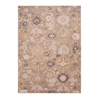Hand tufted Transitional Floral Brown/ Grey Rug (36 X 56)