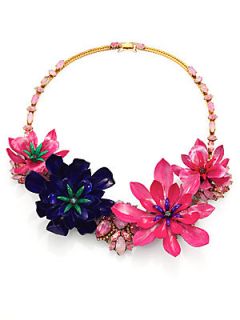 Erickson Beamon Floral Statement Necklace   Pink