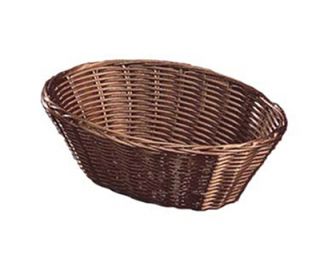Tablecraft Handwoven Basket, 10 x 6 1/2 x 3 in, Polypropylene Cord, Brown