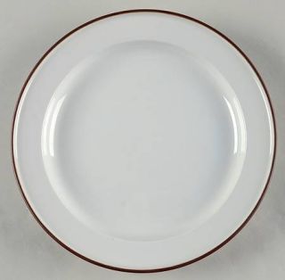 Dansk Epoch Brown Salad Plate, Fine China Dinnerware   White Body, Brown Trim