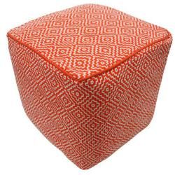 Nuloom Handmade Casual Living Indian Diamond Orange Cube Pouf
